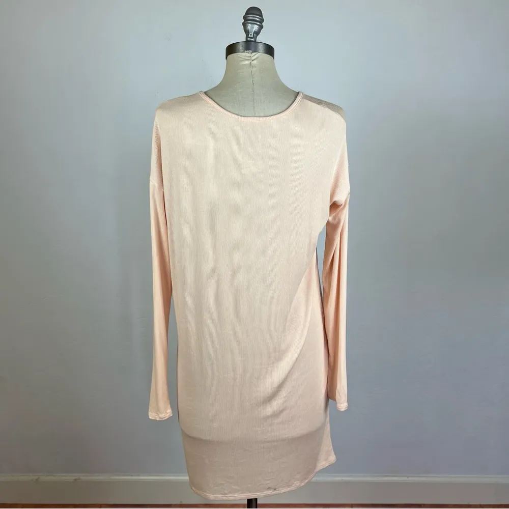 Free People Light Pink Ribbed Long Sleeve Tunic - Image 9