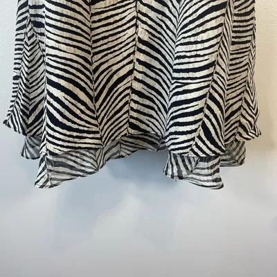 VTG Jones New York 100% Silk Zebra Print Sleeveless Dress Size 4 Made in Korea‎ - Image 3