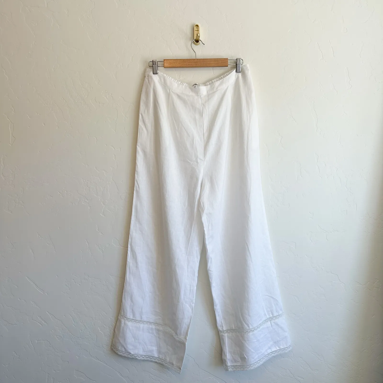 Reformation | Violet 100% Linen Crop Top‎ & Wide Leg Pant Two Piece Set White - Image 9