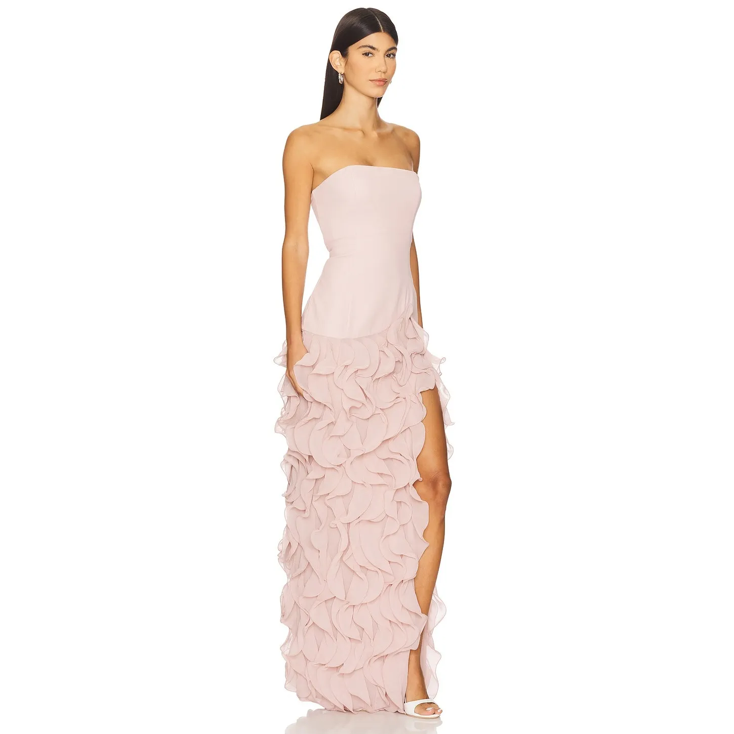 Lovers + Friends Rori Old Money Elegant Event Party Mauve Ruffle Gown NWT XS - Image 7