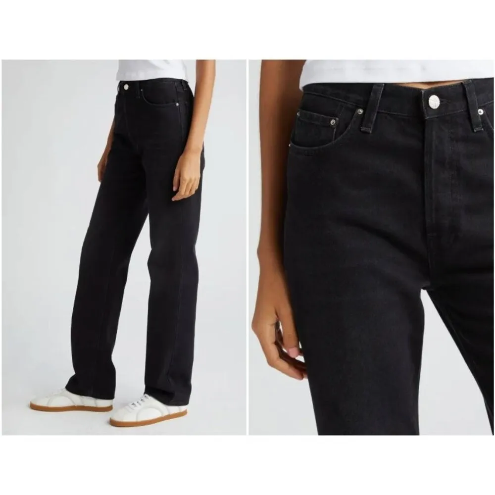 Toteme Classic Cut Full Length Straight Leg Jeans in Faded Black 30 New Womens - Image 16