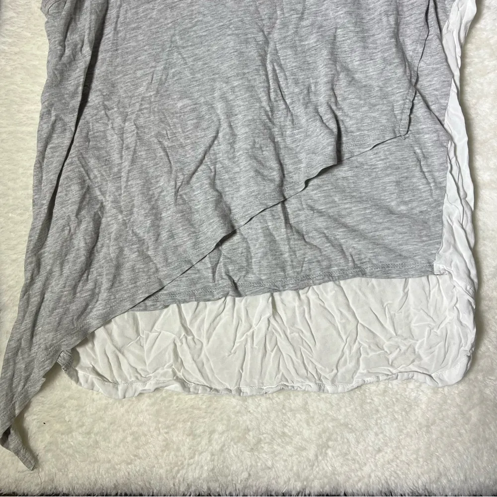 Gray and White Asymmetrical Hem Tank Top - Image 3