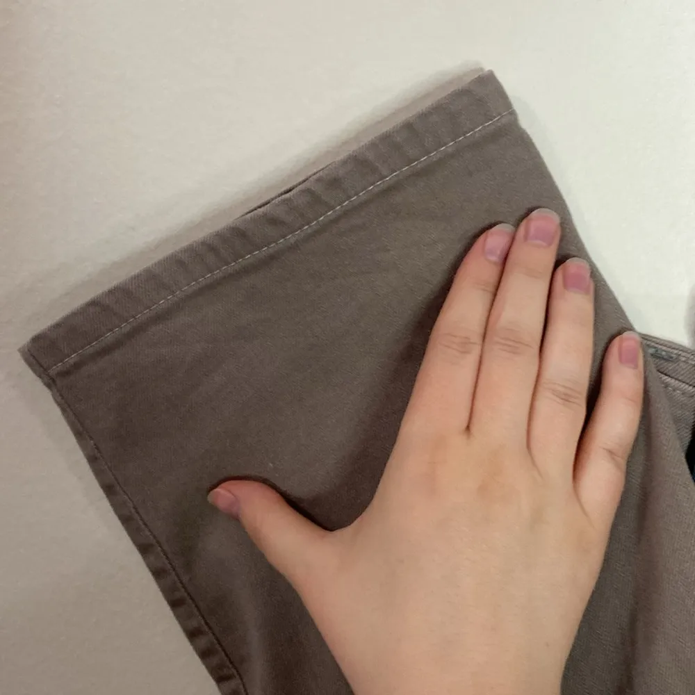 Eileen Fisher straight leg taupe organic cotton blend jeans size S - Image 7