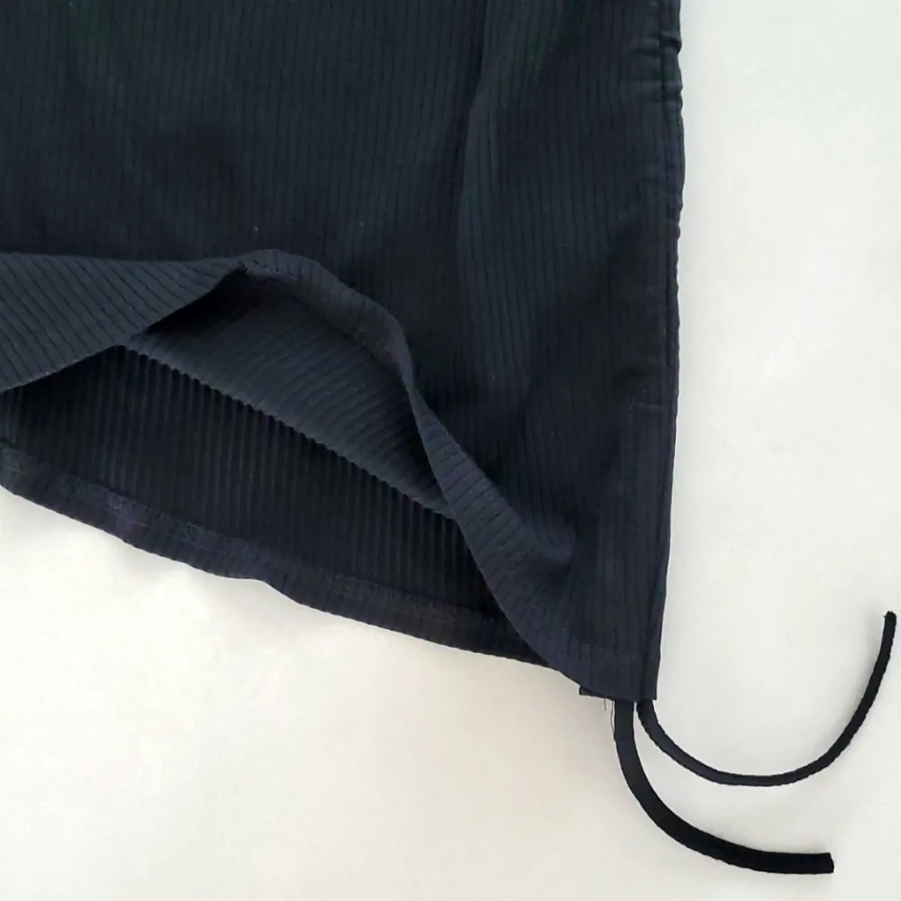 Black Lace Up Asymmetrical Hem Skirt - Image 3