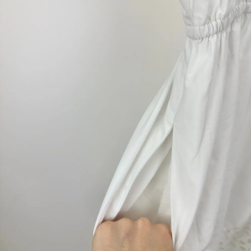 Madewell Embroidered Tank Midi Dress White Poplin Cottagecore Pockets US 2 NWT - Image 13