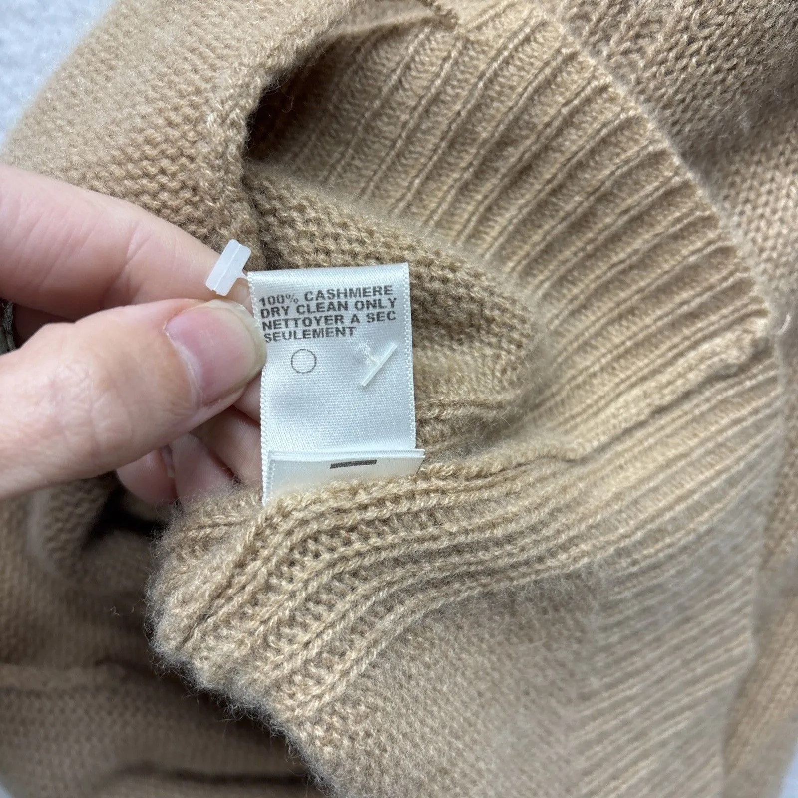 James Perse Sz 3 100% Cashmere Long Cardigan Sweater Tie Belt Sleeveless Tan - Image 5