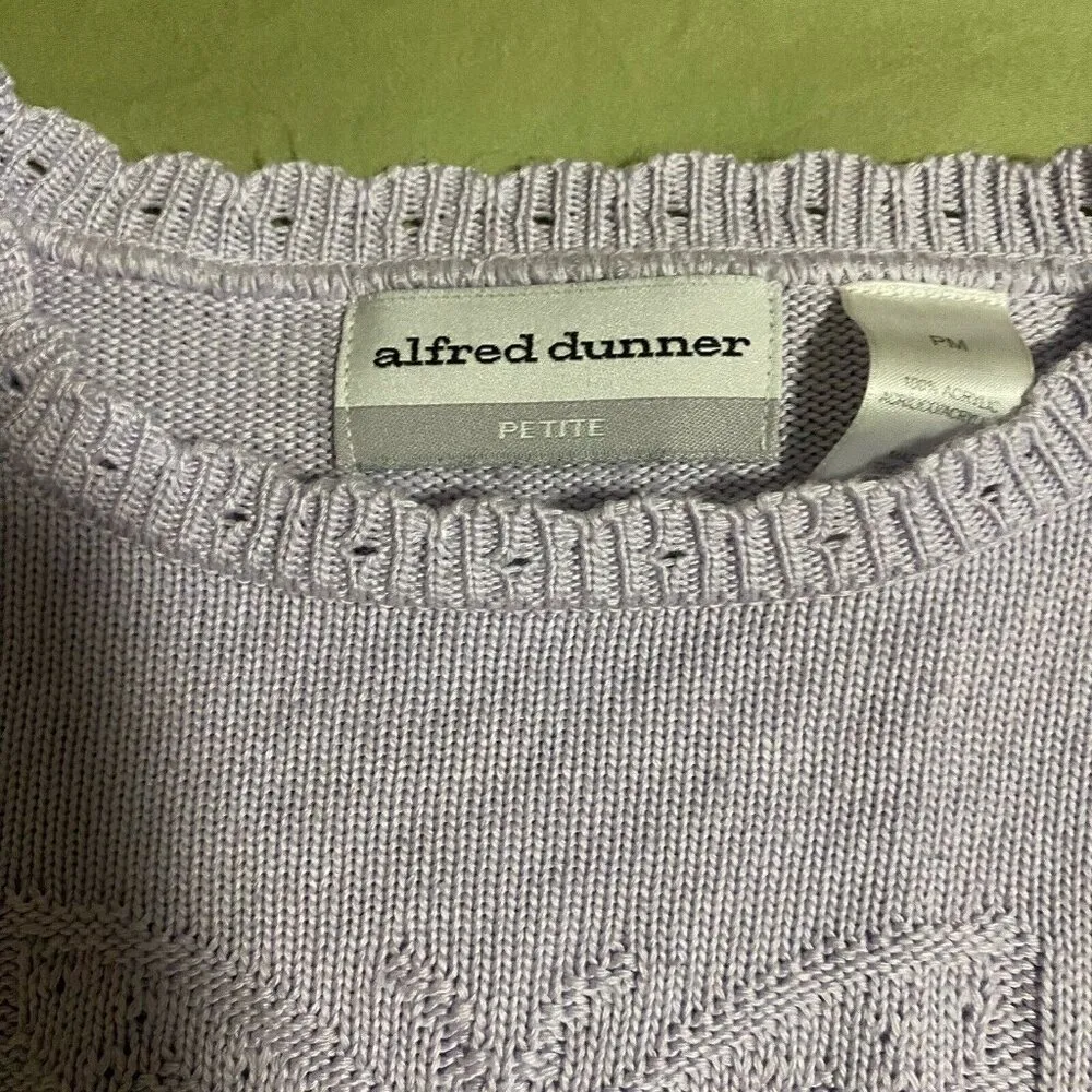 Alfred Dunner Women's Top Sweater Blouse Shirt PM Purple Chunky Cottage - Image 3