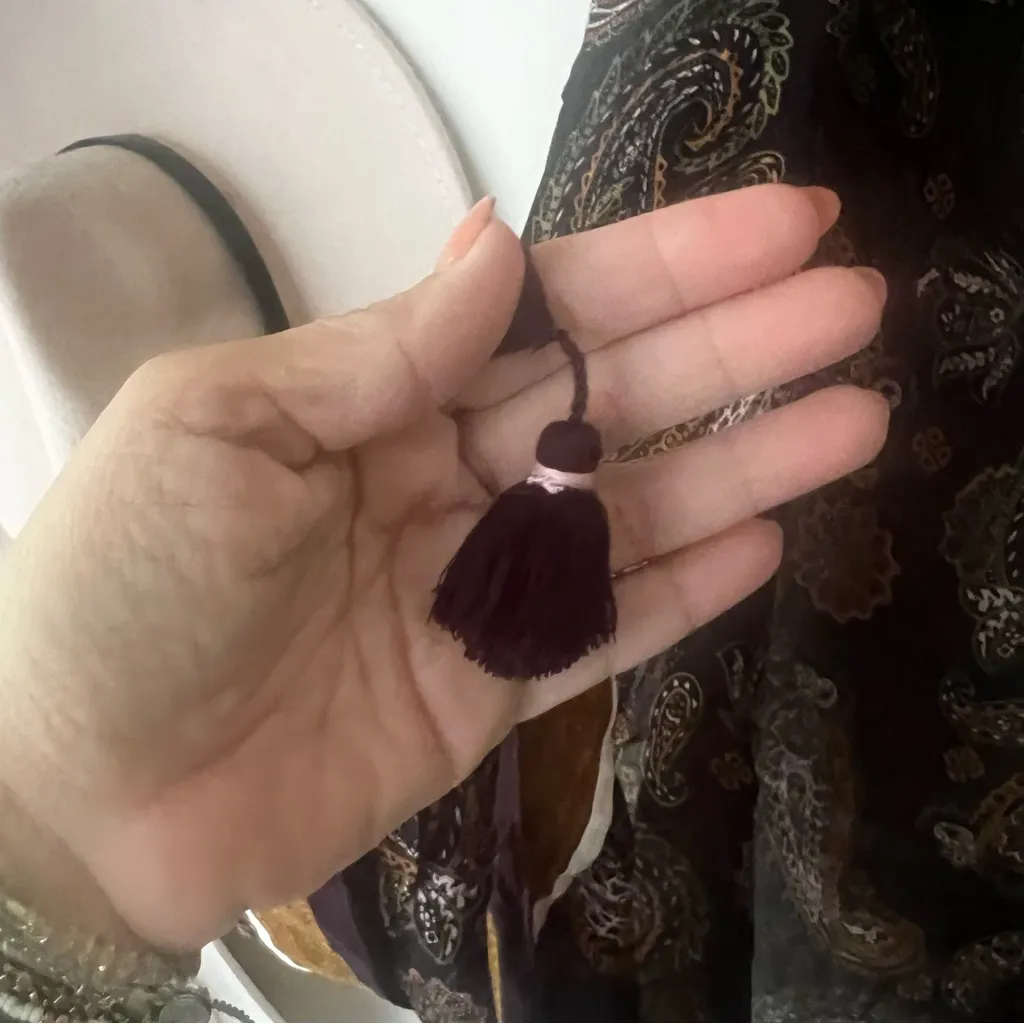 J.JILL boho eclectic scarf dkfig print with‎ tassels new with tags - Image 6