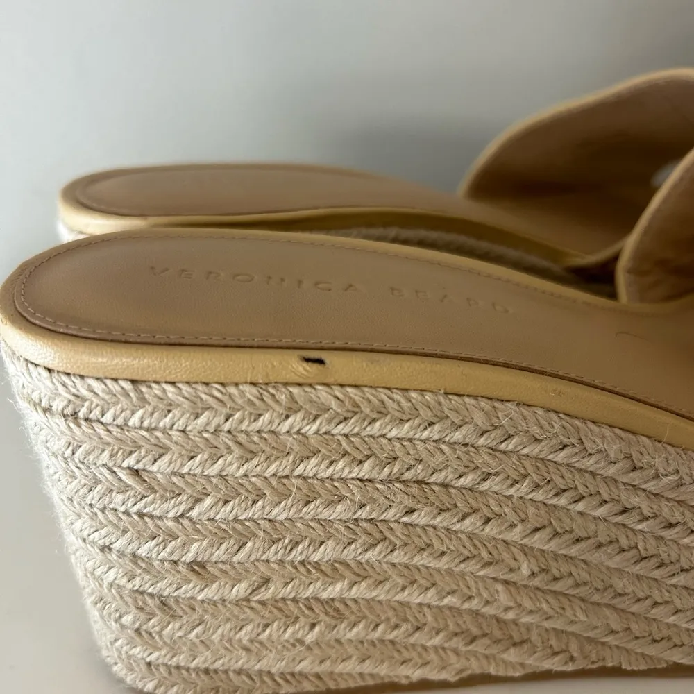 Veronica Beard Beige Gable Slip On Platform Espadrille Sandals Size 10 - Image 9