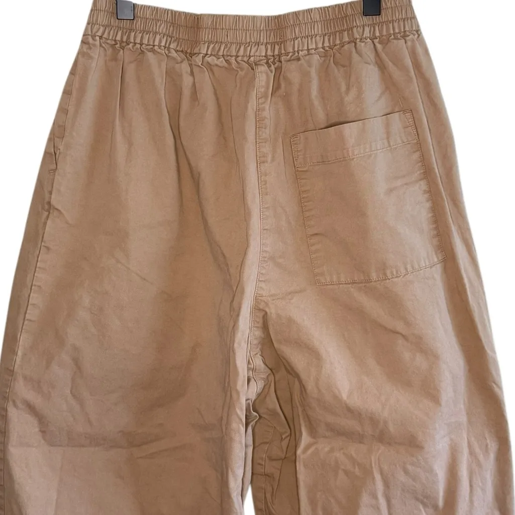 Kloke Women’s Sz Small Cotton Balloon Leg Pants Khaki Tan Cropped - Image 5