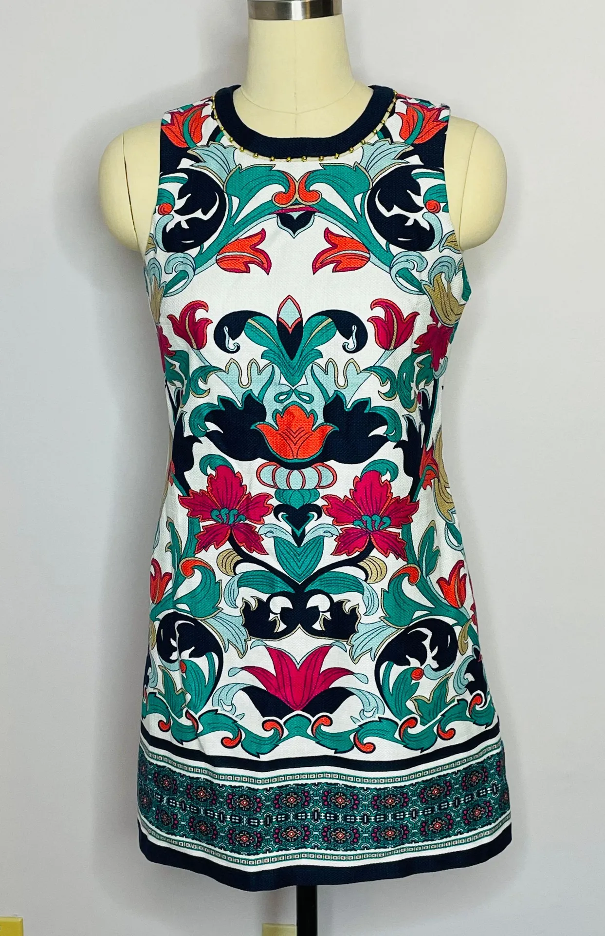 Printed Beaded Neck Dress - Image 2