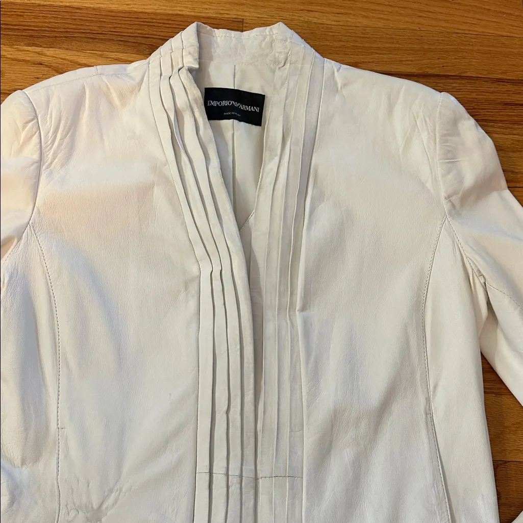 Giorgio Armani Vintage Lamb Leather Jacket Sz M - Image 5