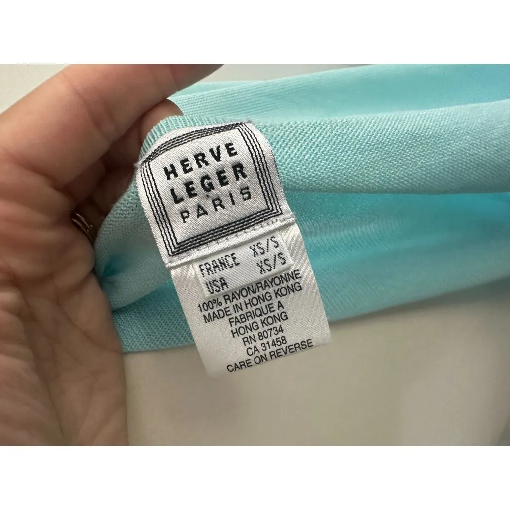 HERVE LEGER Light Blue Open Vest Sweater Size XS/Small - Image 10