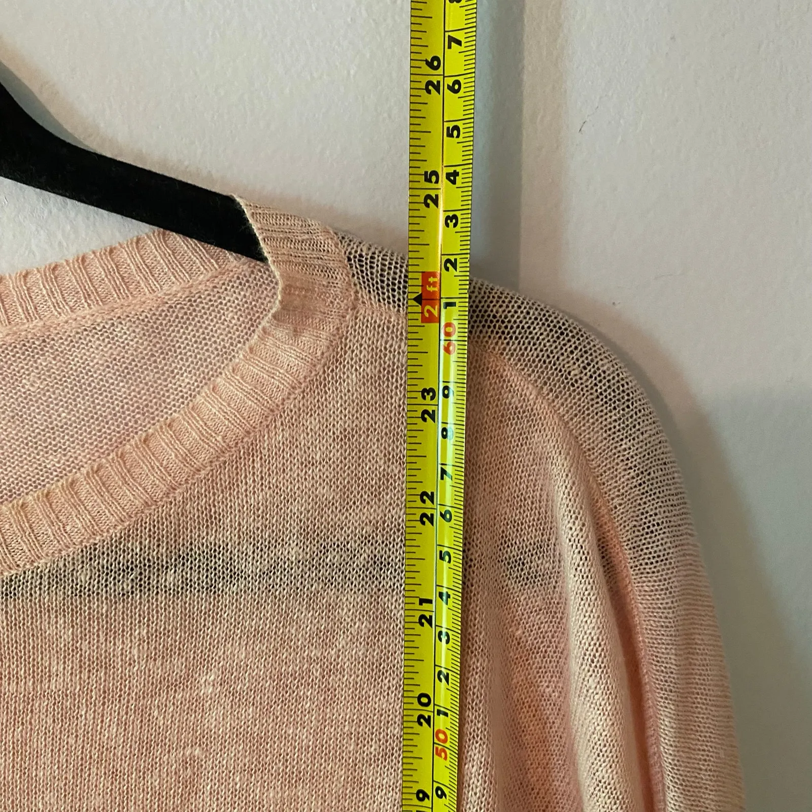 Eileen Fisher Light Pink 100% Linen Lightweight Crewneck Sweater Women's Medium - Image 8