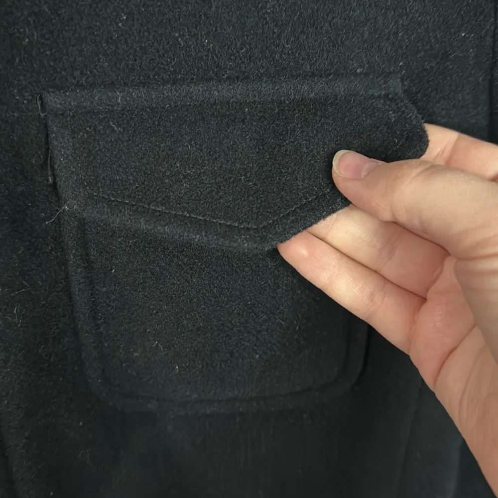 J.Crew black wool blend zippered shacket overshirt coat size L petite - Image 6