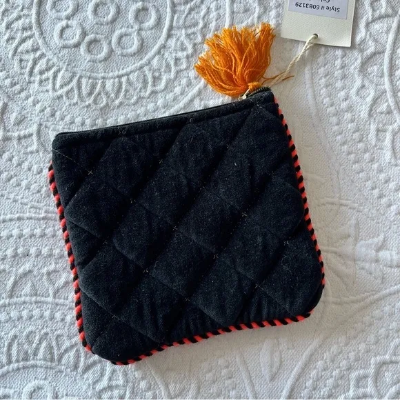 None BOUTIQUE‎ quilted monogram initial E pouch boho NWT - Image 3