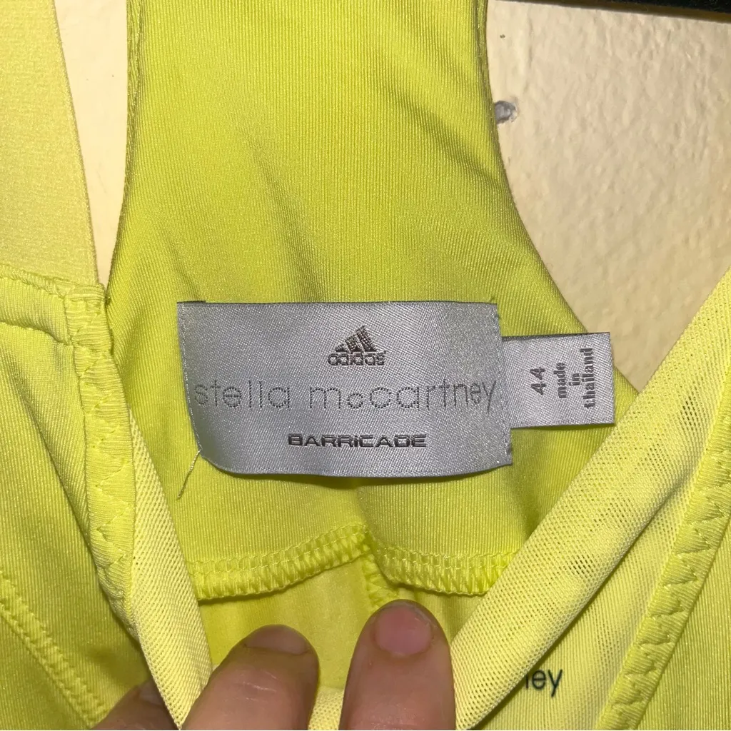 Adidas by Stella McCartney Barricade Pleated Neon Yellow Tennis Skirt& Top SET L White Size L - Image 9