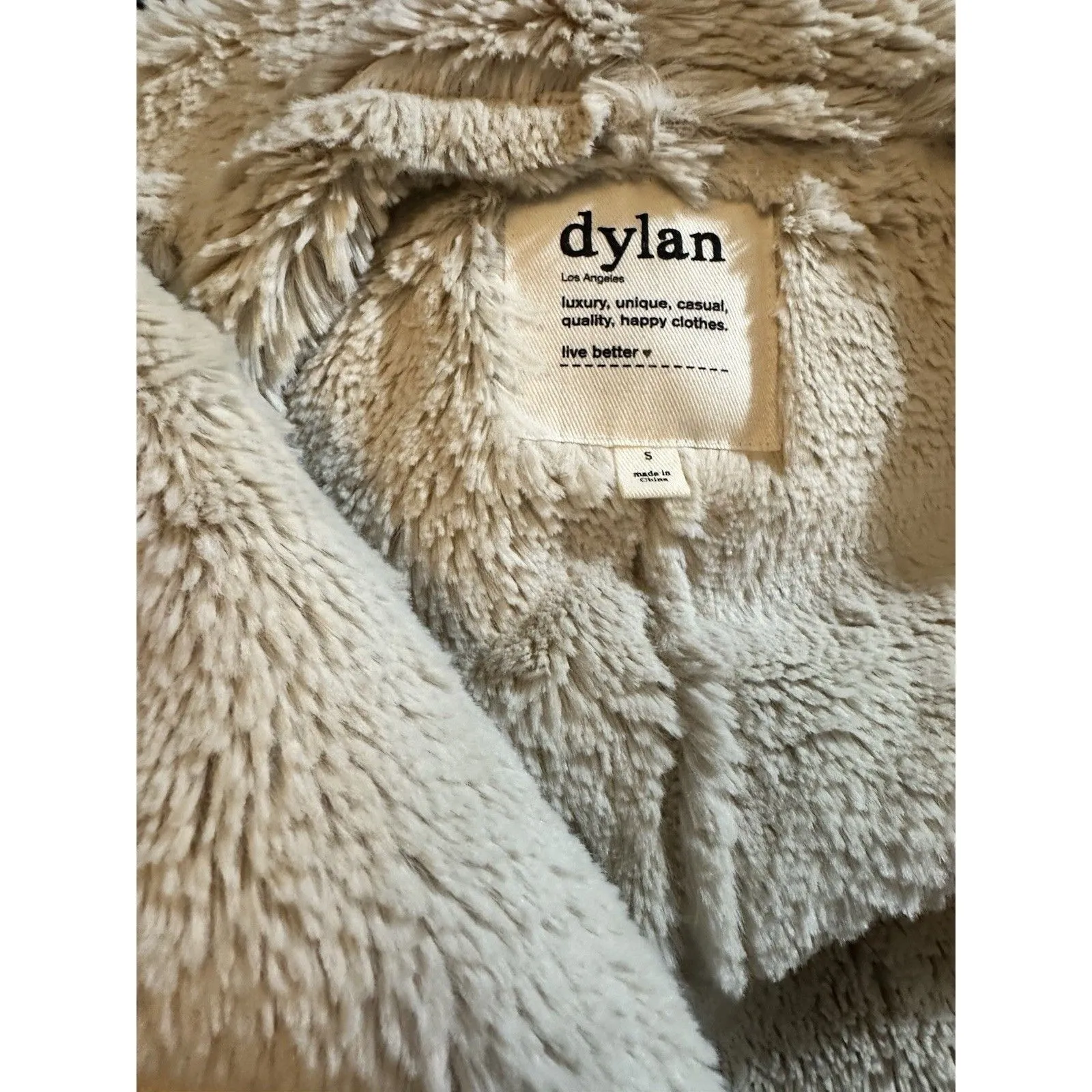 Dylan Los Angeles Vest Soft Luxurious Faux Suede/Fur Light Beige Women’s Sz S - Image 6