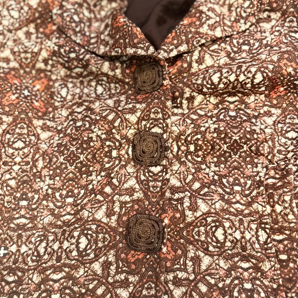 Peck & Peck Weekend Linen Statement Jacket Blazer Boho Chic Workwear Size 14 - Image 3