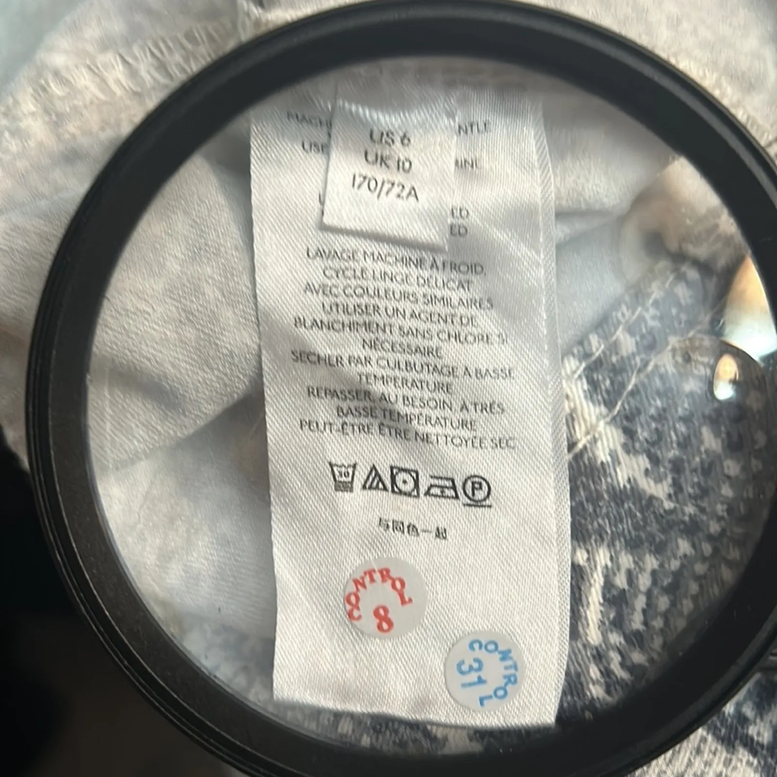 Free People Denim Gray/White Snakeskin Miniskirt 6 Animal Print Casual Dopamine - Image 8