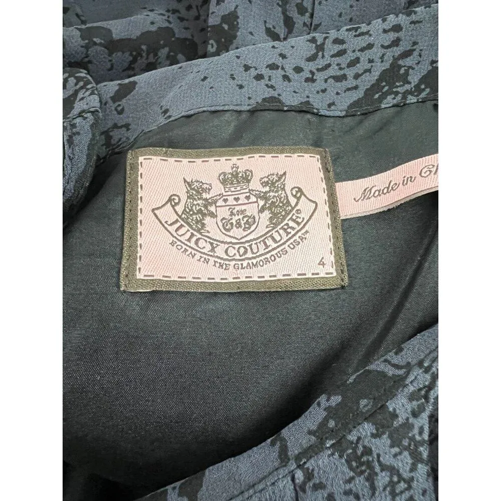 Juicy Couture Silk Snake Print Puff Sleeve Dress Bubble Womens Size 4 - Image 4