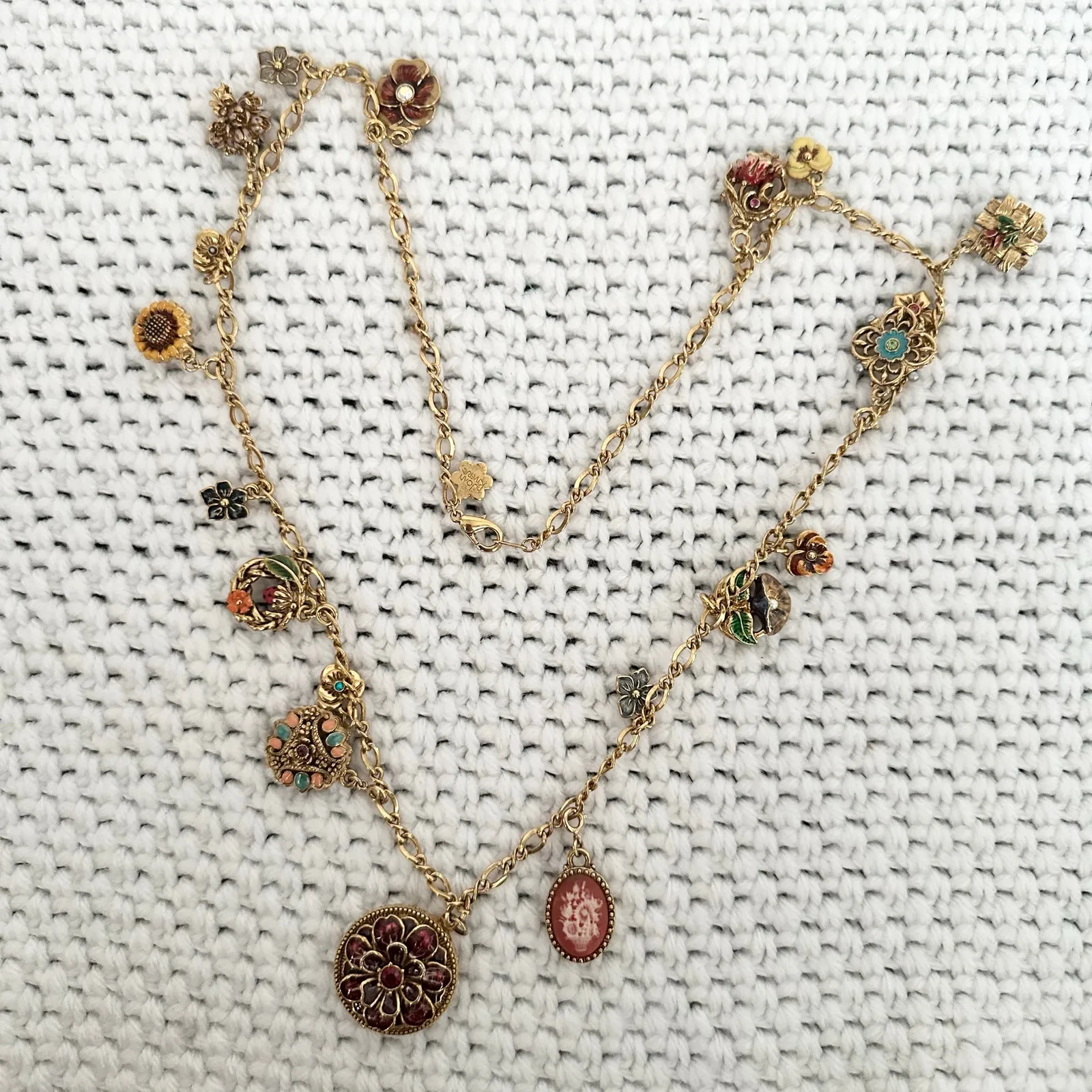 Joan Rivers Victorian Language of Flowers 18 Charm Locket Pendant Necklace - Image 9