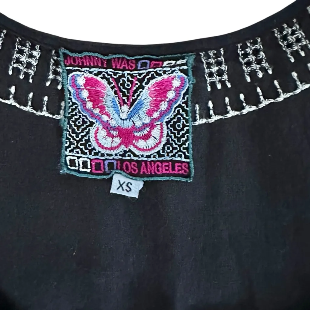 Johnny Was Boho Marlene Hazleton Cropped Jumpsuit Black XS - Image 3