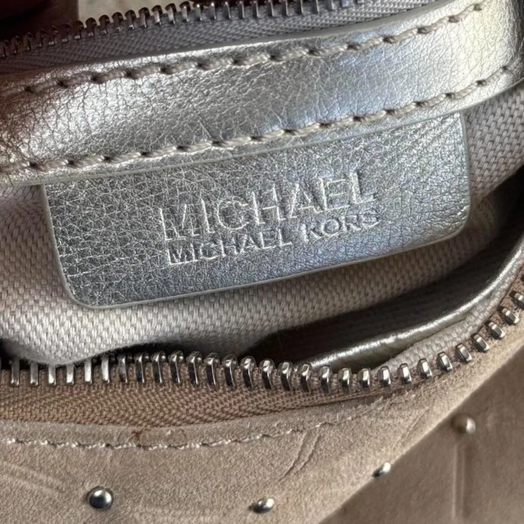 2000s suede studded shoulder bag - Image 5