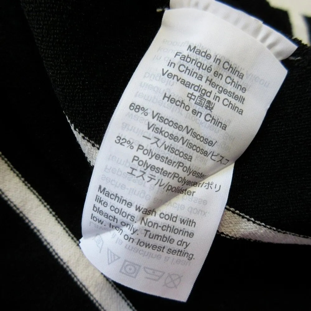 NWT J.Crew A-line Midi in Black Ivory Contrast Piping Striped Sweater Skirt XS - Image 6