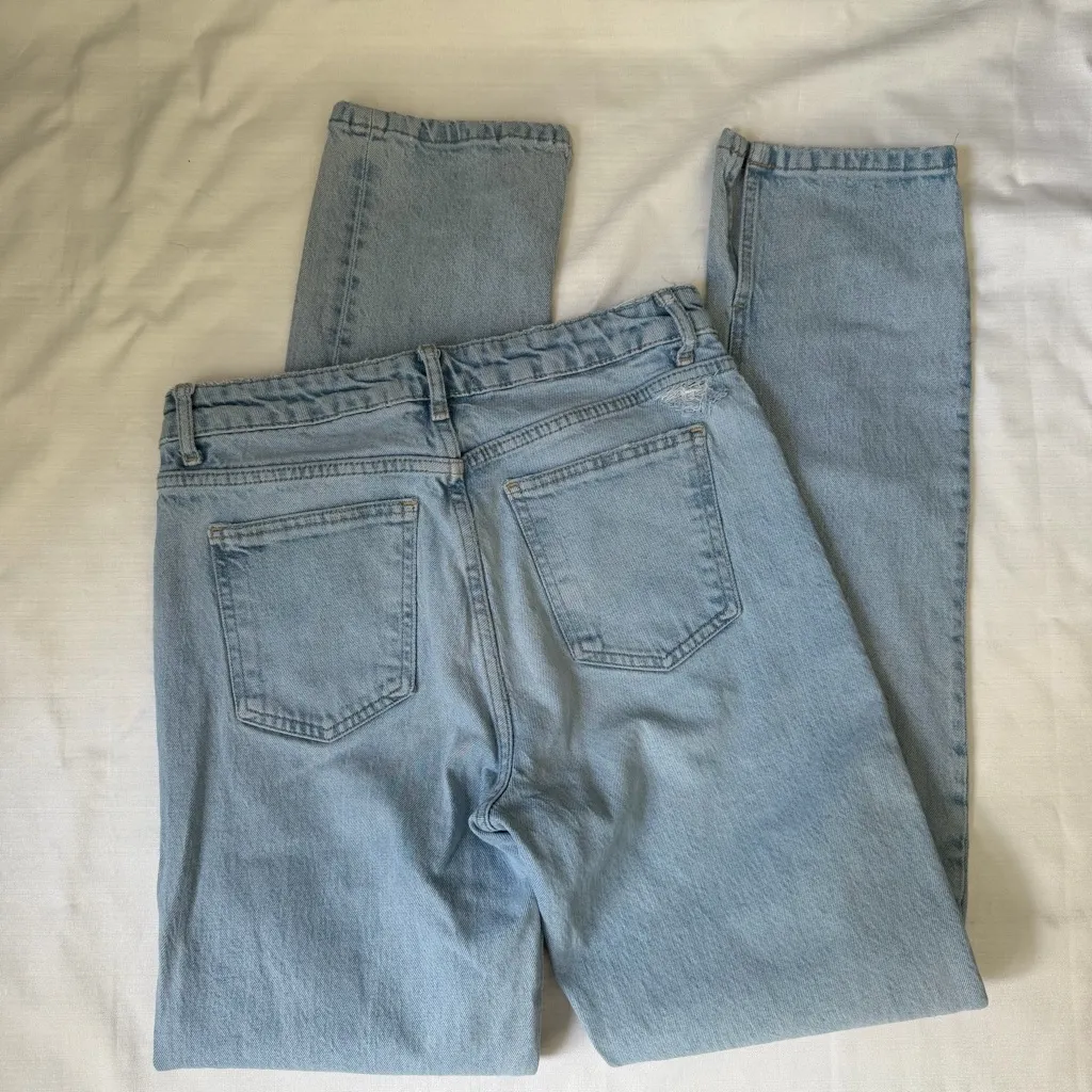 ZARA  split hem straight leg jeans - Image 4