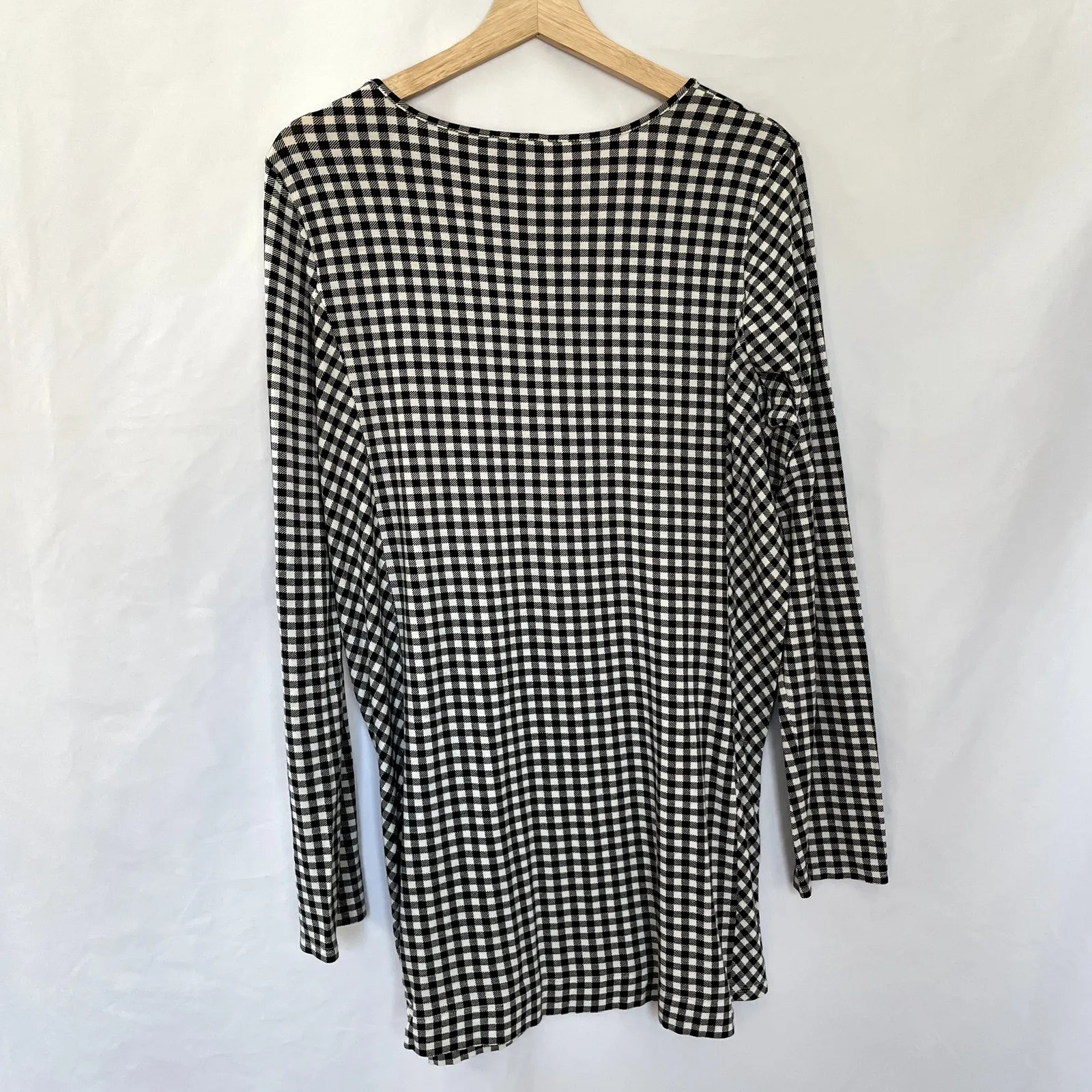 J.Jill wearever collection black white checkered long sleeved dress women's LT Size L - Image 6