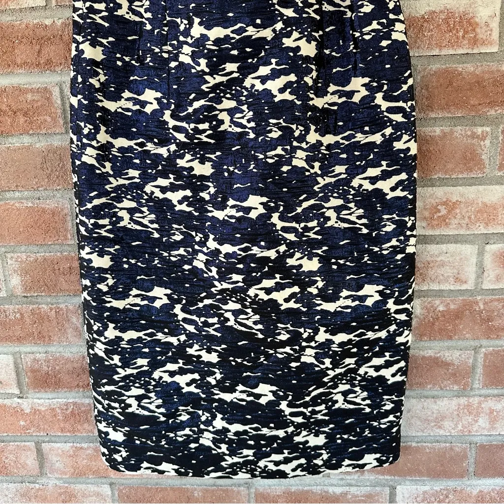 Teri Jon Rickie Freeman Metallic Blue Off Shoulder Midi Dress Size 10 - Image 3