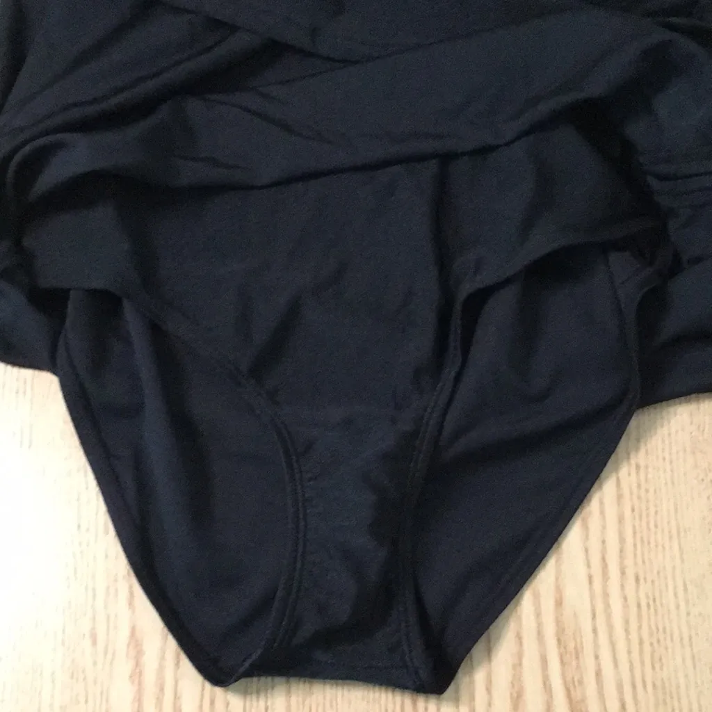 B6 New Women Clubswim Glamour Side Tie 1pc Swim Dress Underwired Black Size 10 - Image 10