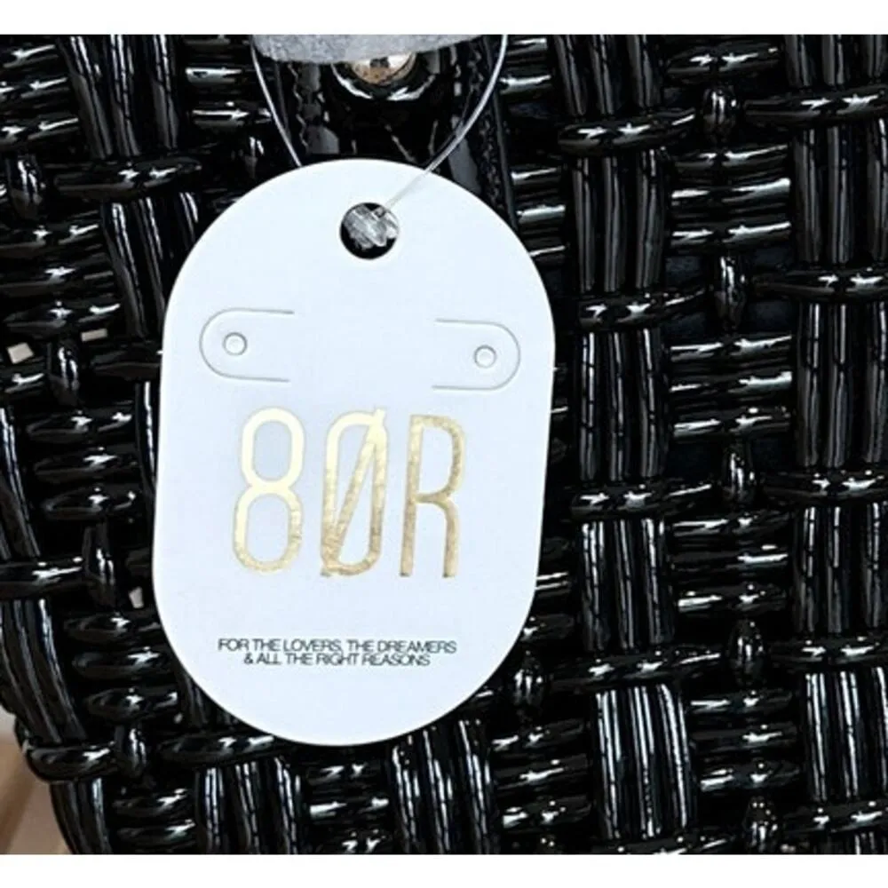 8 Other Reasons Black Woven Tote Bag Top Handle Shoulder Strap 8x7.25 x4.5 NEW - Image 10