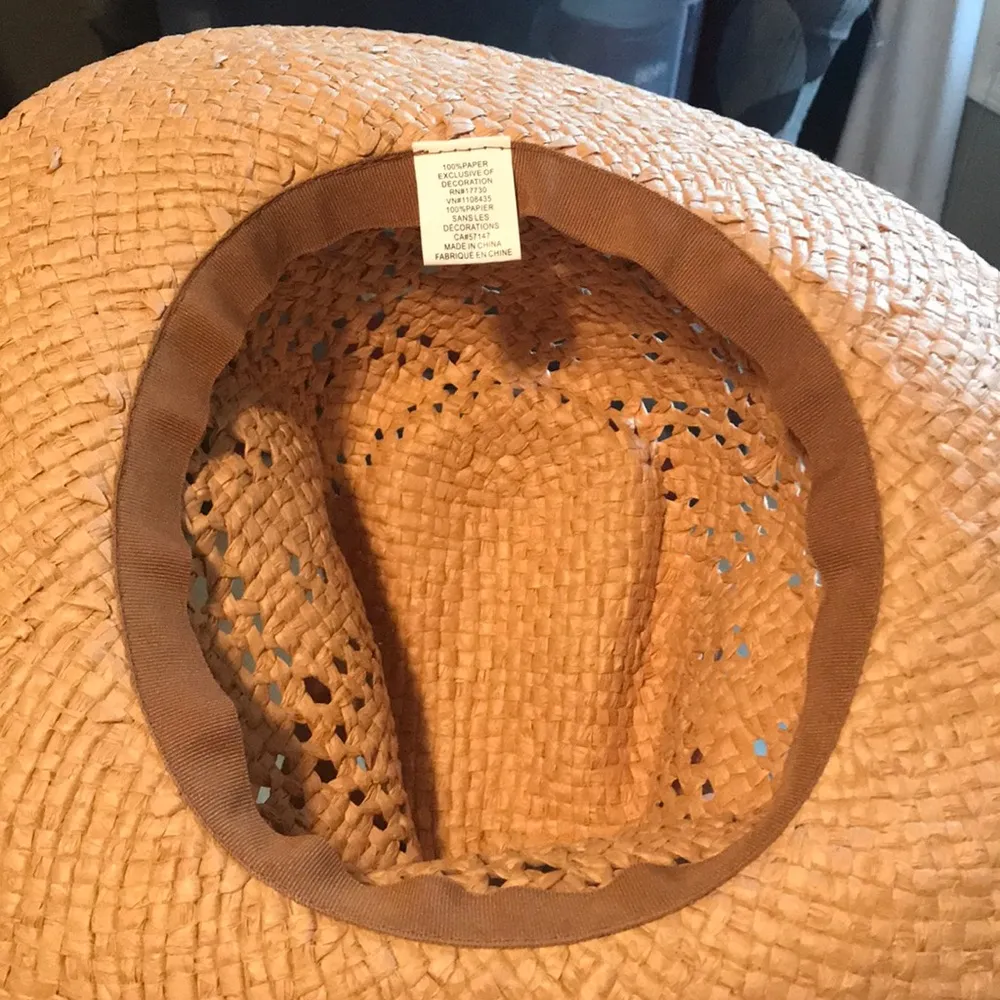 Tan Straw Material Beach Hat - Image 4