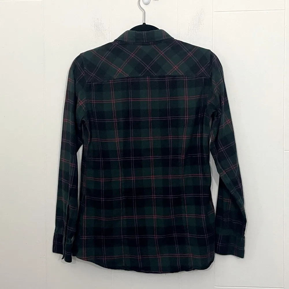 Eddie Bauer Classic Fit Plaid Button Up Flannel Shirt ~ Women’s Size S - Image 2