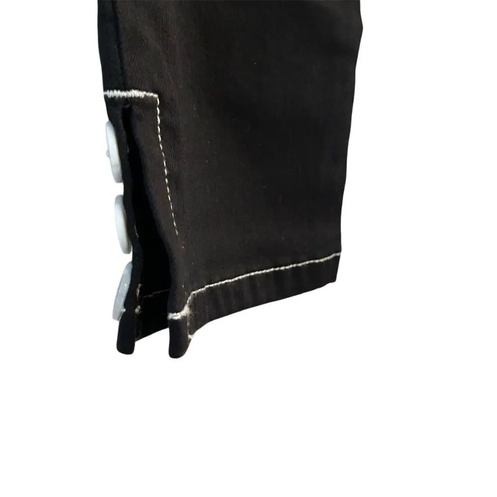 Belle by Kim Gravel Women's Ankle Jeans Black Size 8 Button Detail - Image 11