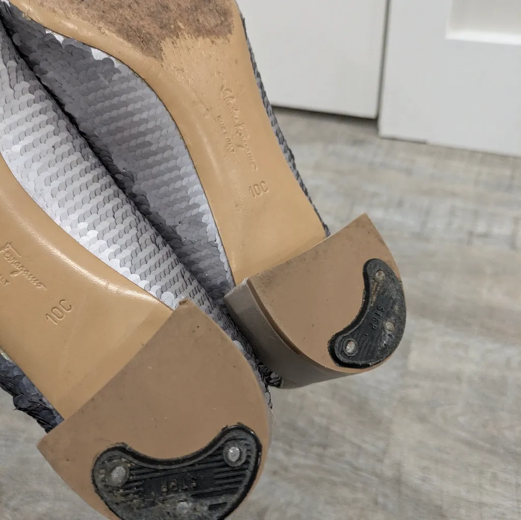 Salvatore Ferragamo Sequin Heeles Flats Size 10 - Image 14