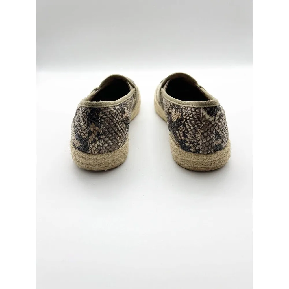 Clarks Collection Azella Theoni Snakeskin Leather Espadrille Flats Sz 7.5 Shoes - Image 9