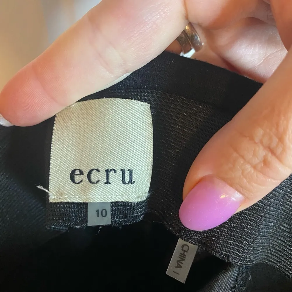 ECRU Elton Slim Pants DS/Ponte Combo Side Ankle Zippers Size 10 - Image 4