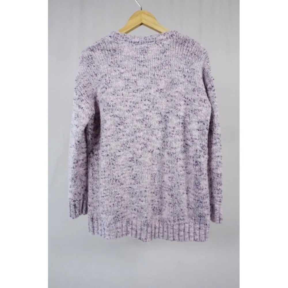 Kensie Purple Knit Sweater with Side Pockets Size Small - Image 3