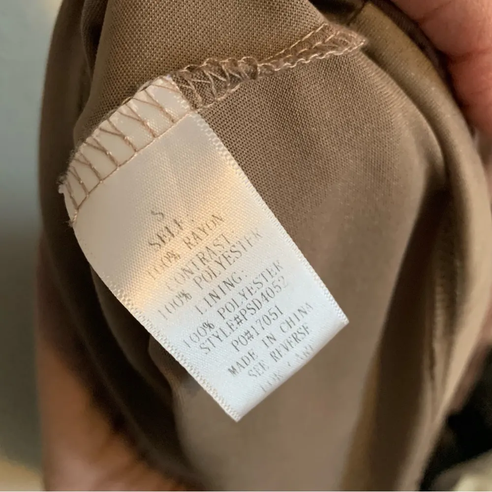 Polagram 🌺 Taupe tan brown smocked shirred floral puff sleeve mini midi dress - Image 11