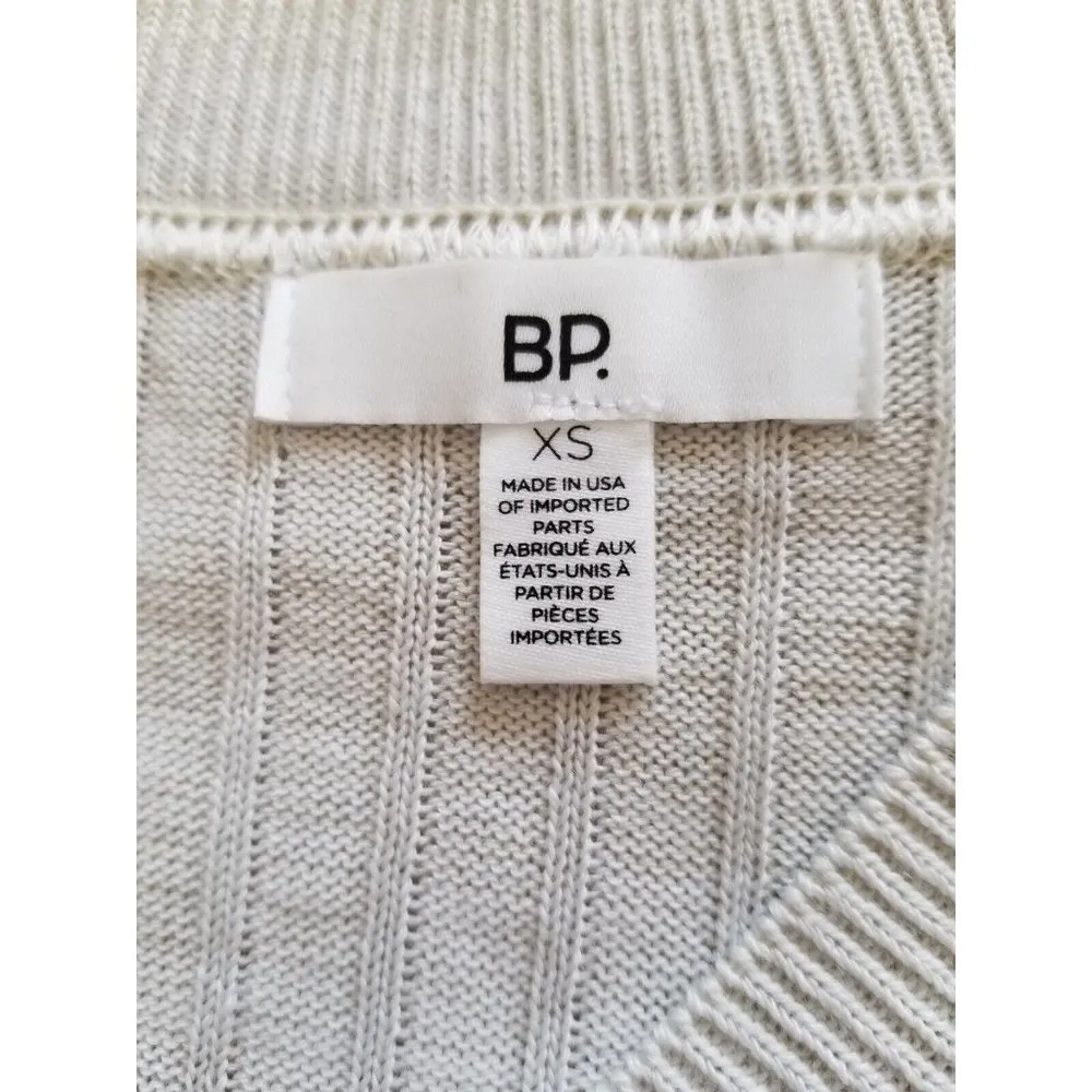 BP.  Women's Reagan Rib Knit Crop Sweater In Ivory Size XS - Image 2