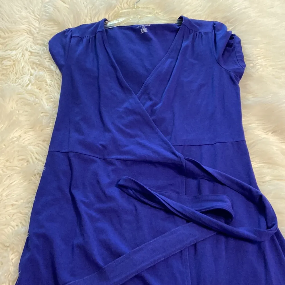 Lands Ends Wrap Dress purple color length 38” bust 32” very soft dress - Image 12