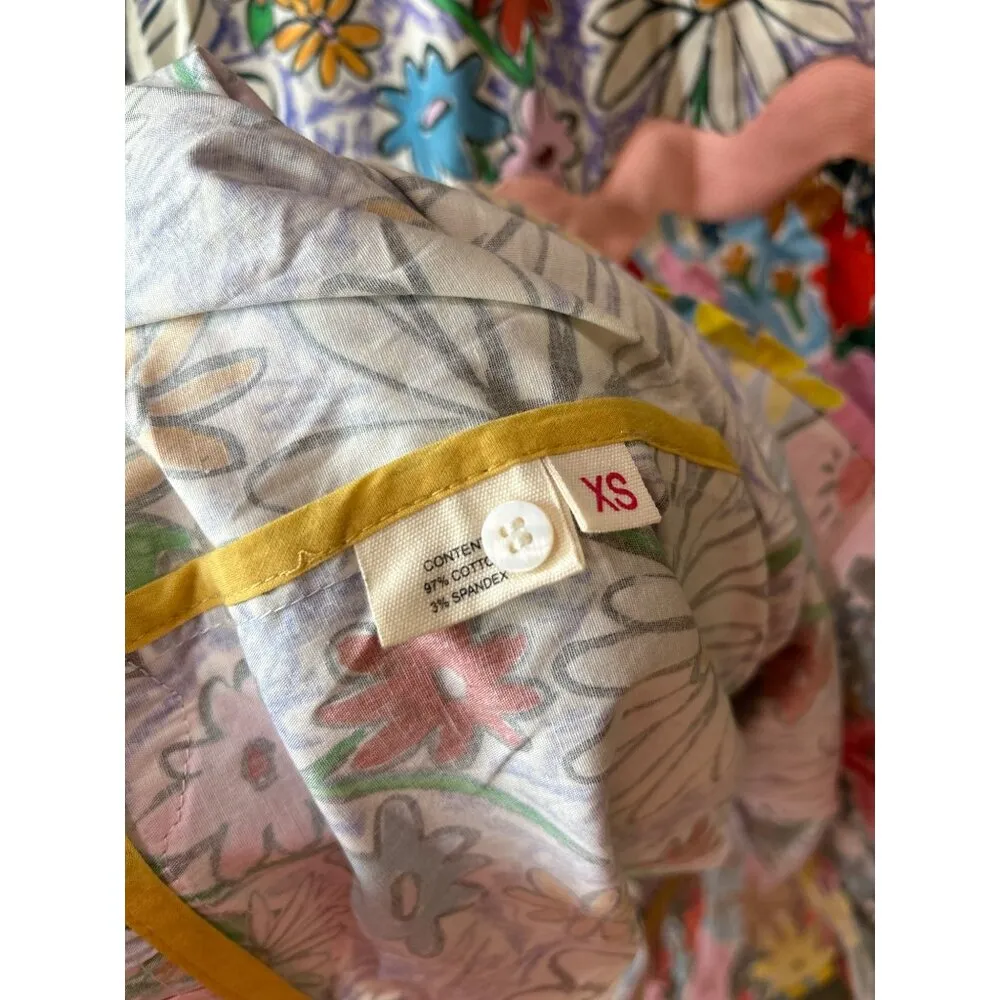 CeliaB Olav Floral Scalloped Midi Dress Floral Womens SIze XS Blue - Image 12