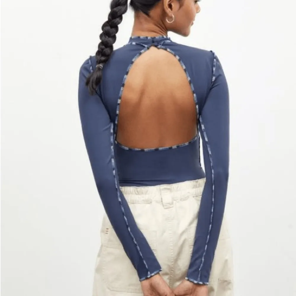 Urban Outfitters Out From Under Navy Exposed Long Sleeve Bodysuit Size - Image 2