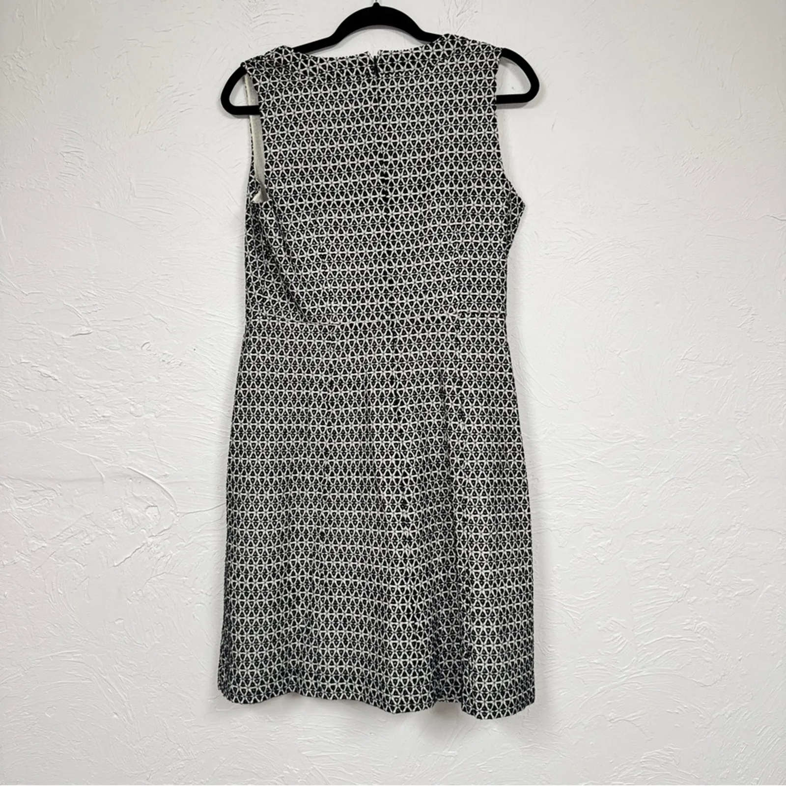 J Crew Blue White Contrast Eyelet Fit Flare Mini Dress Womens 10 Preppy Classic - Image 12