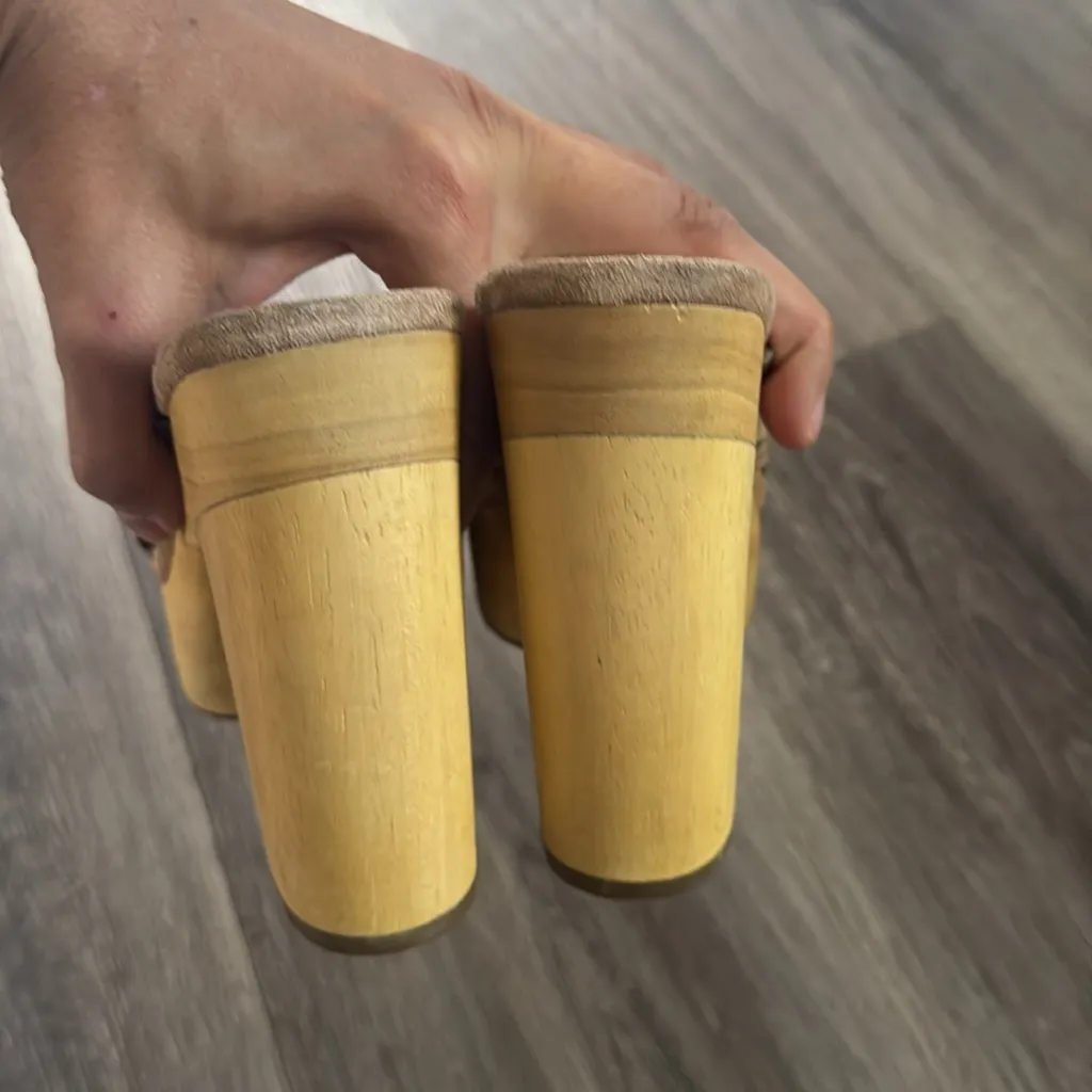 Veronica Beard Brown Perforated Mules Women’s Platform Sandals Criss Cross Stap - Image 10