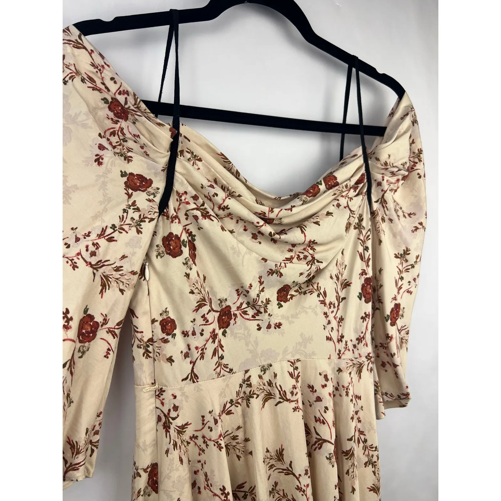 Lovers + Friends, Cindy Mini Floral Dress, Cream, Lyocell, Cottagecore Boho Fall - Image 6