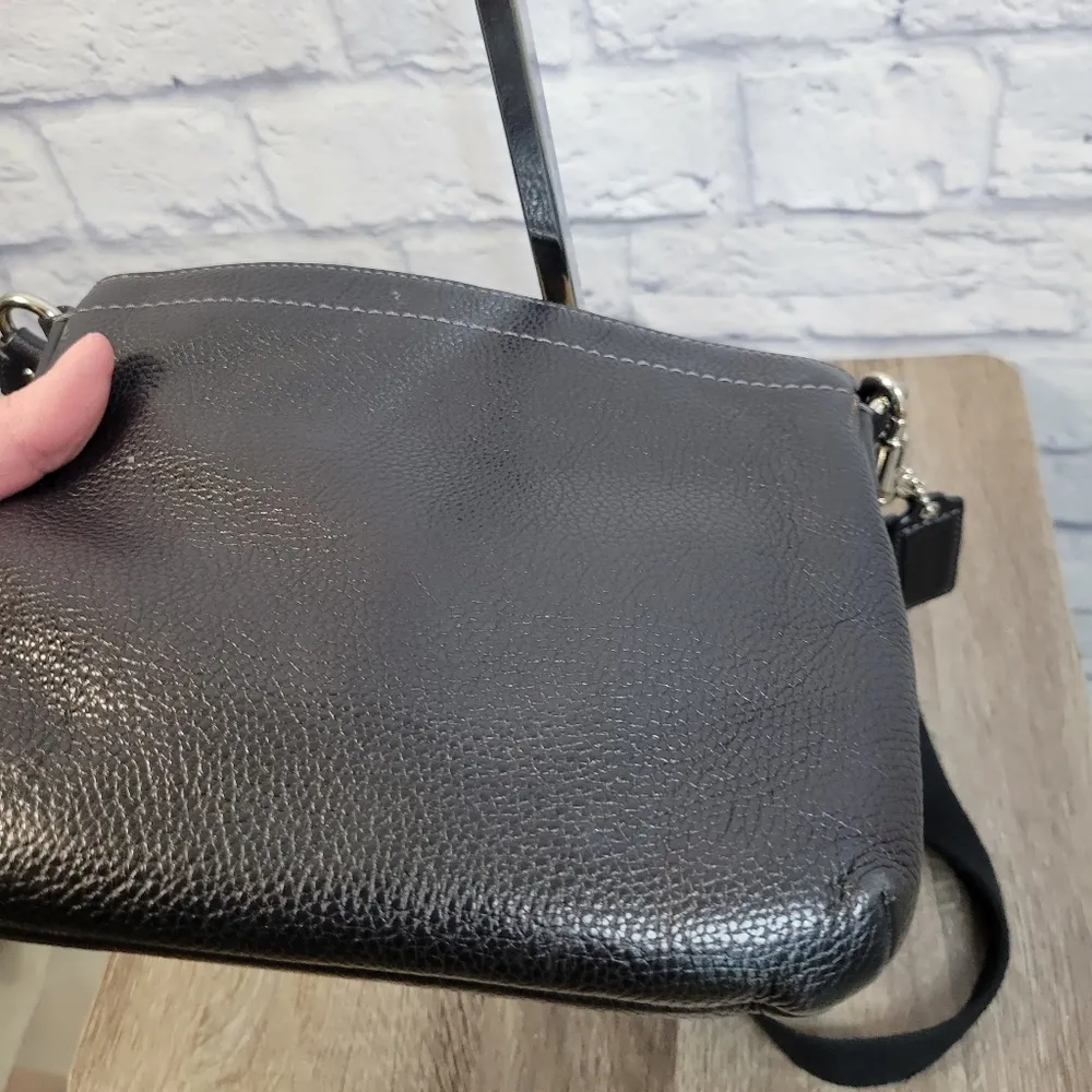 Coach  Black Pebble Leather Crossbody w/COA - Image 7